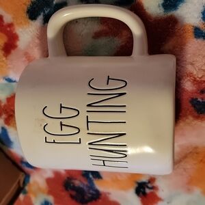 Rae Dunn- EGG HUNTING- White Ceramic Mug